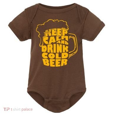 Keep Calm And Drink Cold Beer Baby Bodysuit