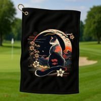 Kawaii Cat Anime Japanese Retro Golf Towel thumb 1
