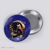 Kawaii Cat Anime Japanese Retro Button thumb 0