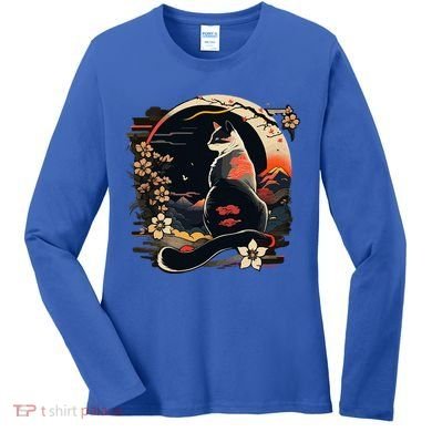 Kawaii Cat Anime Japanese Retro Women's Long Sleeve Shirt
