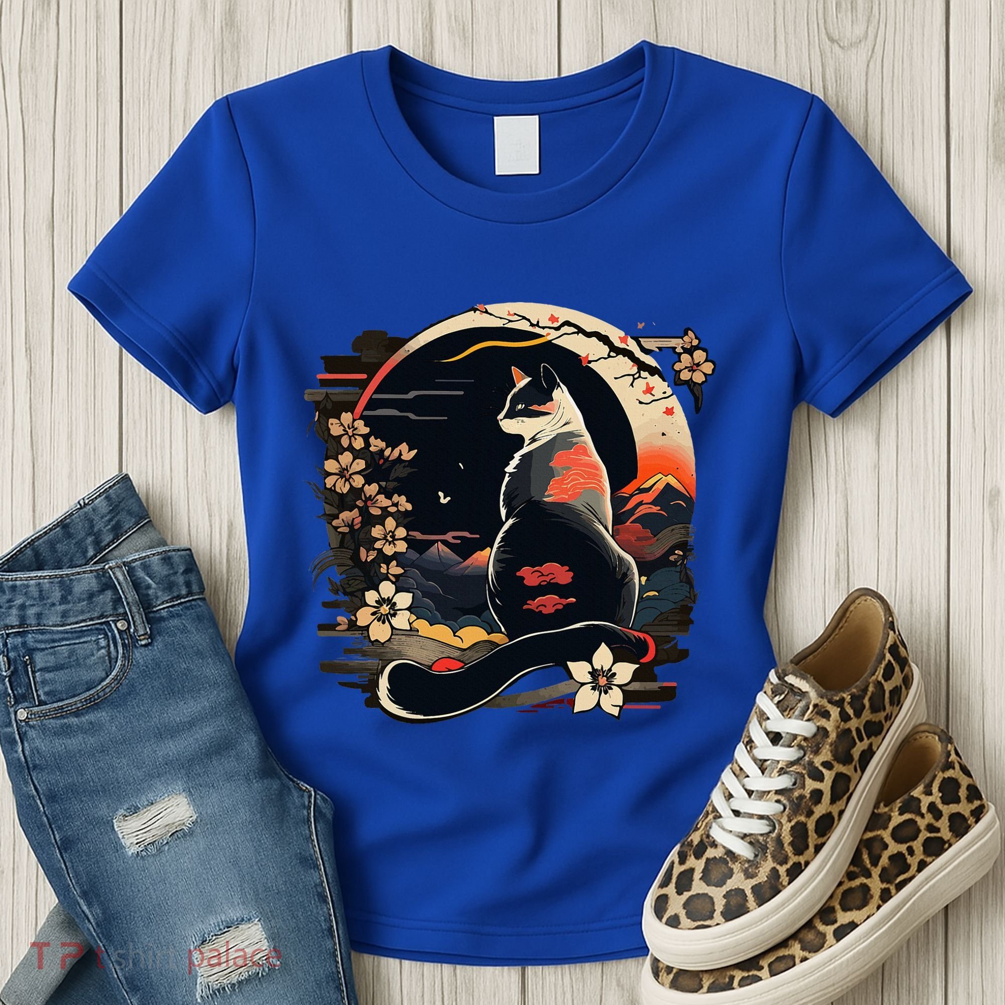 Kawaii Cat Anime Japanese Retro Women's T-Shirt