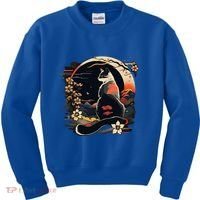 Kawaii Cat Anime Japanese Retro Kids Sweatshirt thumb 0