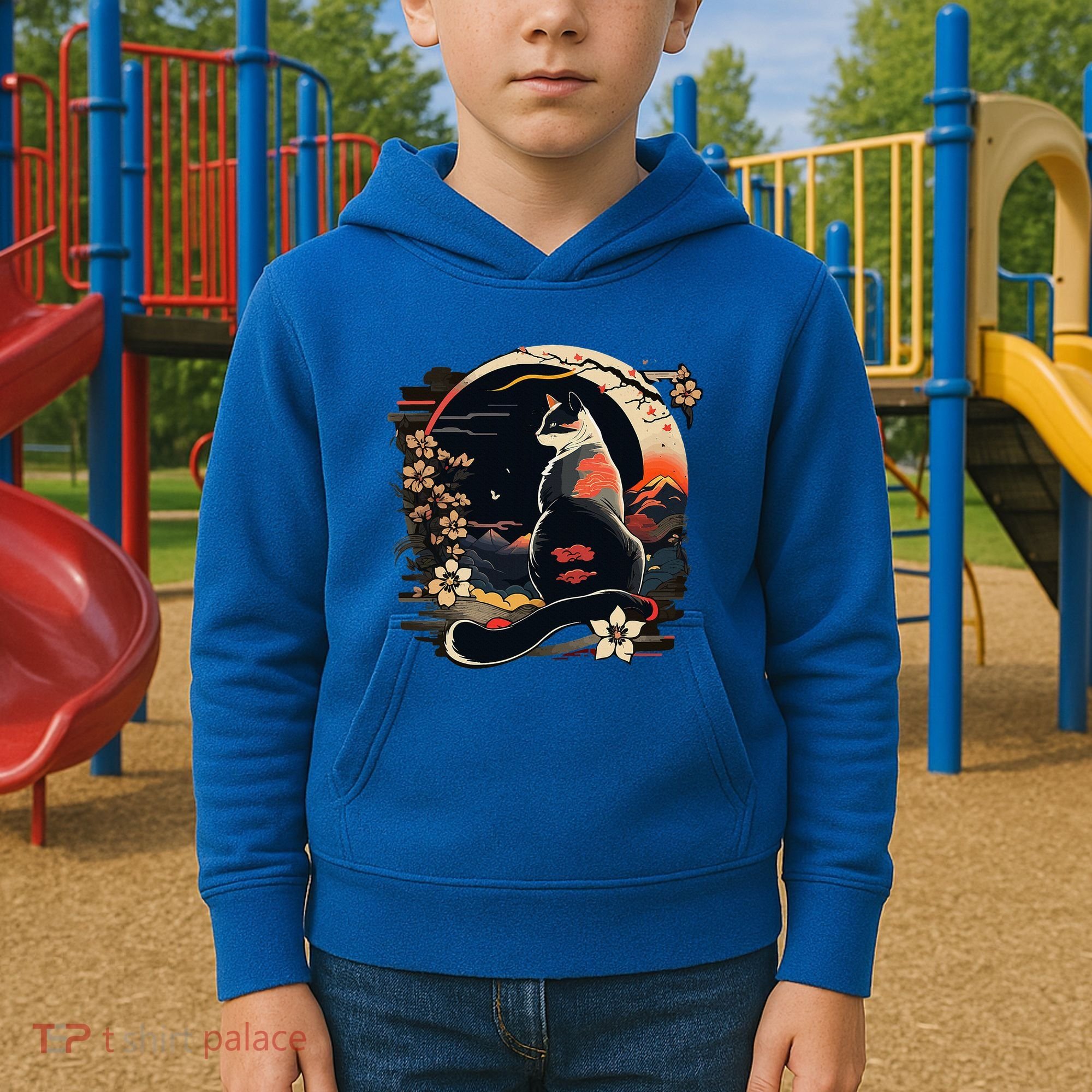 Kawaii Cat Anime Japanese Retro Kids Hoodie