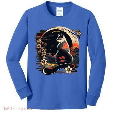 Kawaii Cat Anime Japanese Retro Kids Long Sleeve Shirt