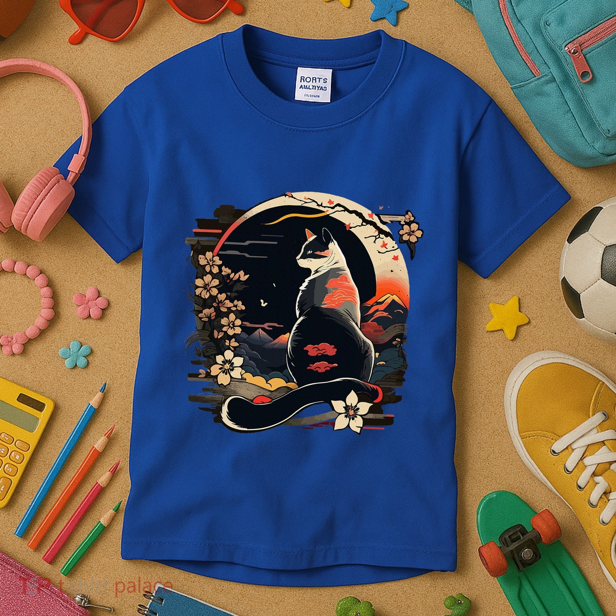 Kawaii Cat Anime Japanese Retro Kids T-Shirt