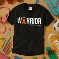 Kidney Cancer Awareness Orange Ribbon Kids T-Shirt thumb 3