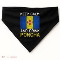 Keep Calm And Drink Poncha Madeira Portugal USA-Made Doggie Bandana thumb 0