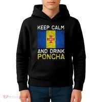 Keep Calm And Drink Poncha Madeira Portugal Kids Hoodie thumb 4