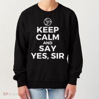 Keep Calm And Say Yes Sir Bdsm Kink Women's Sweatshirt thumb 0