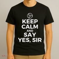 Keep Calm And Say Yes Sir Bdsm Kink T-Shirt thumb 3