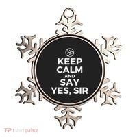 Keep Calm And Say Yes Sir Bdsm Kink Ornament thumb 0