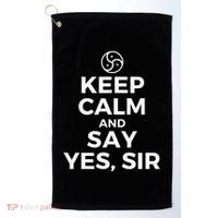 Keep Calm And Say Yes Sir Bdsm Kink Golf Towel thumb 0
