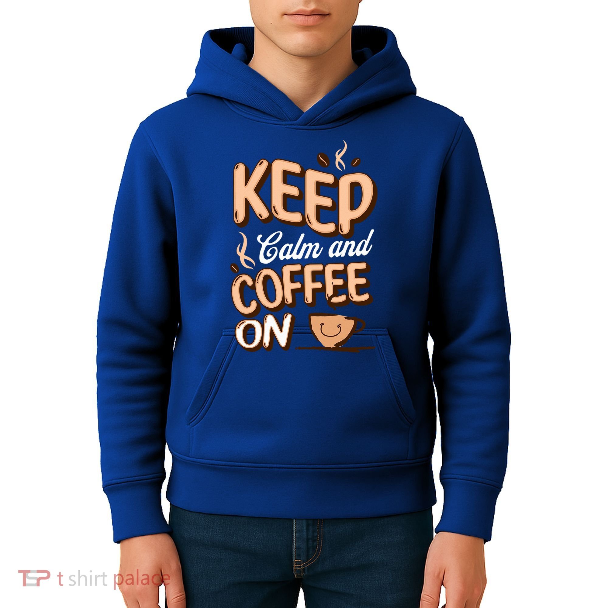 Keep Calm And Coffee On For Coffee Lovers Gift Kids Hoodie