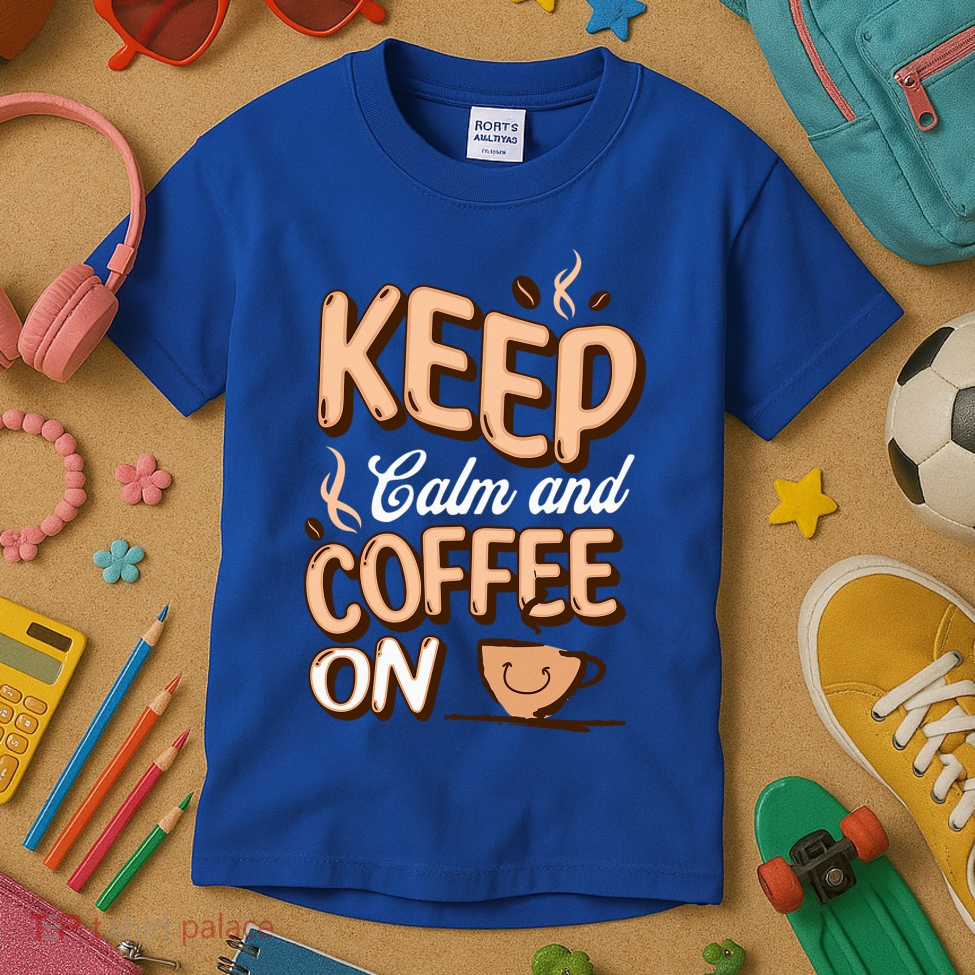 Keep Calm And Coffee On For Coffee Lovers Gift Kids T-Shirt