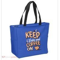 Keep Calm And Coffee On For Coffee Lovers Gift Tote Bag thumb 2