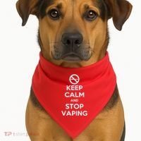 Keep Calm And Stop Vaping USA-Made Doggie Bandana thumb 1