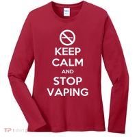 Keep Calm And Stop Vaping Women's Long Sleeve Shirt thumb 0