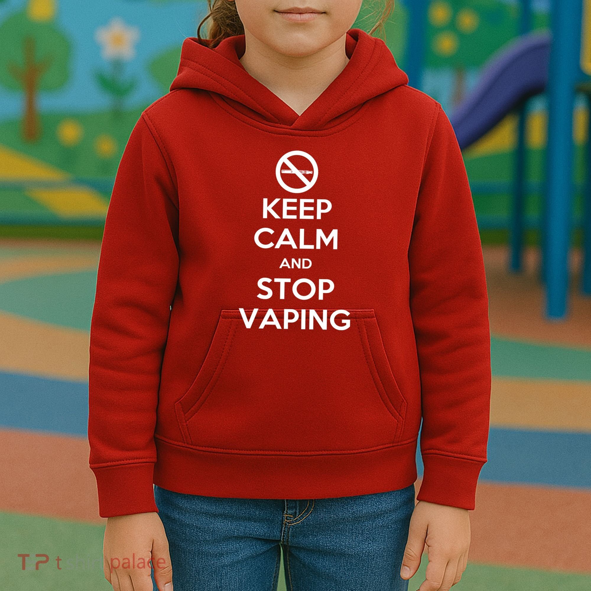 Keep Calm And Stop Vaping Kids Hoodie