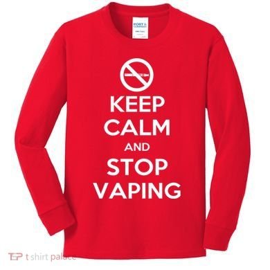 Keep Calm And Stop Vaping Kids Long Sleeve Shirt