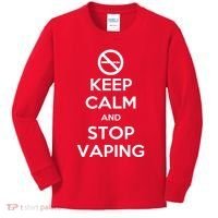 Keep Calm And Stop Vaping Kids Long Sleeve Shirt thumb 0