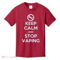 Keep Calm And Stop Vaping Kids T-Shirt thumb 0