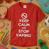 Keep Calm And Stop Vaping Kids T-Shirt thumb 3