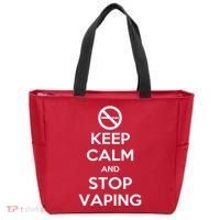 Keep Calm And Stop Vaping Tote Bag thumb 0