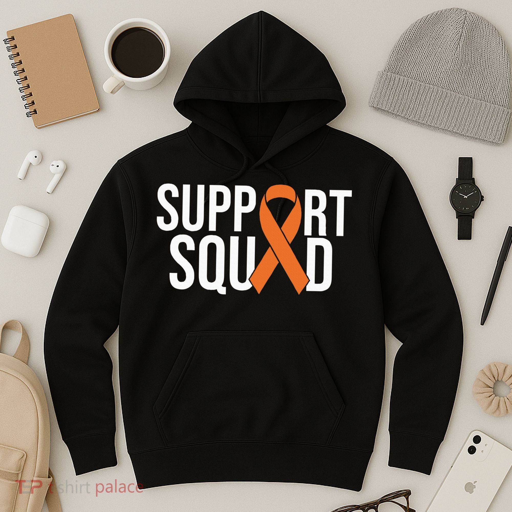 Kidney Cancer Awareness Orange Ribbon Hoodie