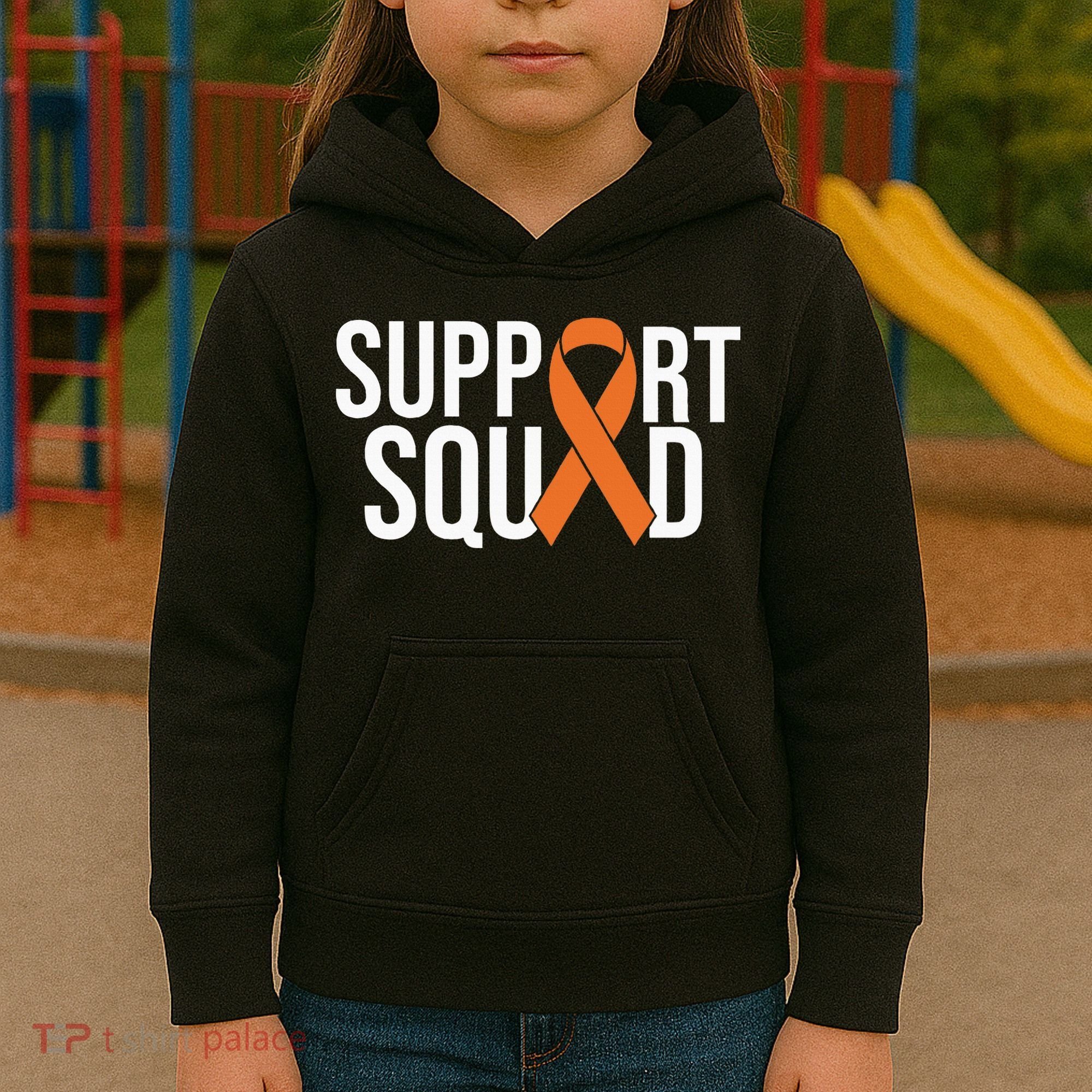 Kidney Cancer Awareness Orange Ribbon Kids Hoodie