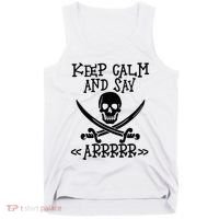 Keep Calm And Say Arrrr Talk Like A Pirate Day Tank Top thumb 0