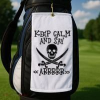 Keep Calm And Say Arrrr Talk Like A Pirate Day Golf Towel thumb 2