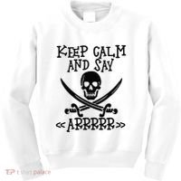 Keep Calm And Say Arrrr Talk Like A Pirate Day Kids Sweatshirt thumb 0