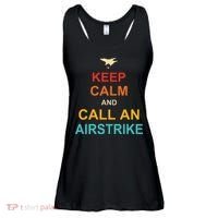 Keep Calm And Call An Airstrike Ladies Essential Flowy Tank thumb 0
