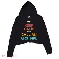 Keep Calm And Call An Airstrike Crop Fleece Hoodie thumb 0