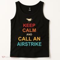 Keep Calm And Call An Airstrike Tank Top thumb 2