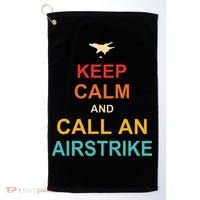 Keep Calm And Call An Airstrike Golf Towel thumb 0