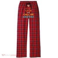 Keep Calm And Call An Airstrike Women's Flannel Plaid Pajama Pants thumb 0