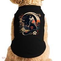 Kawaii Cat Anime Japanese Retro Funny Cat Doggie Tank thumb 0