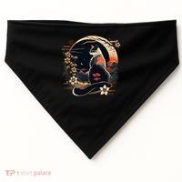 Kawaii Cat Anime Japanese Retro Funny Cat USA-Made Doggie Bandana thumb 0