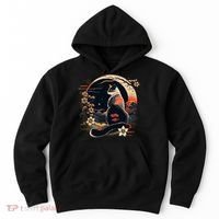 Kawaii Cat Anime Japanese Retro Funny Cat Hoodie thumb 0