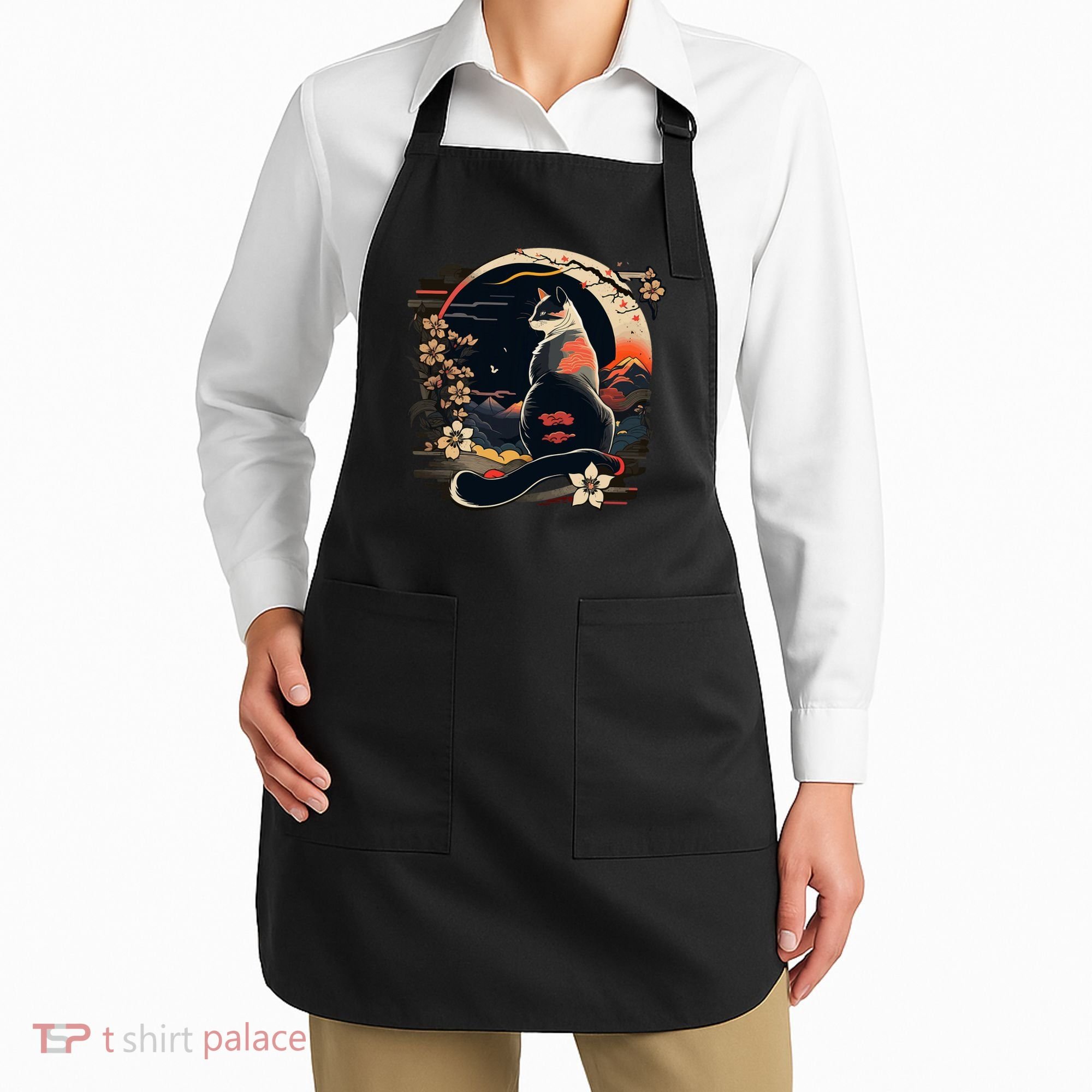 Kawaii Cat Anime Japanese Retro Funny Cat Apron