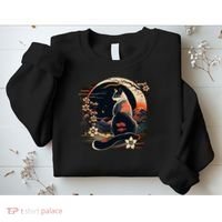 Kawaii Cat Anime Japanese Retro Funny Cat Sweatshirt thumb 2