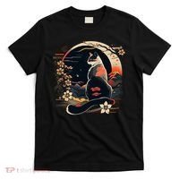 Kawaii Cat Anime Japanese Retro Funny Cat T-Shirt thumb 0