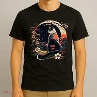 Kawaii Cat Anime Japanese Retro Funny Cat T-Shirt thumb 3
