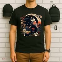 Kawaii Cat Anime Japanese Retro Funny Cat T-Shirt thumb 6