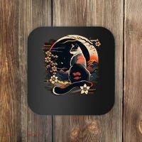 Kawaii Cat Anime Japanese Retro Funny Cat Coaster thumb 0