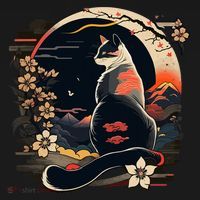 Kawaii Cat Anime Japanese Retro Funny Cat Women's Hoodie thumb 2