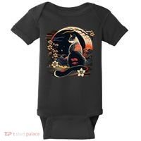 Kawaii Cat Anime Japanese Retro Funny Cat Baby Bodysuit thumb 0