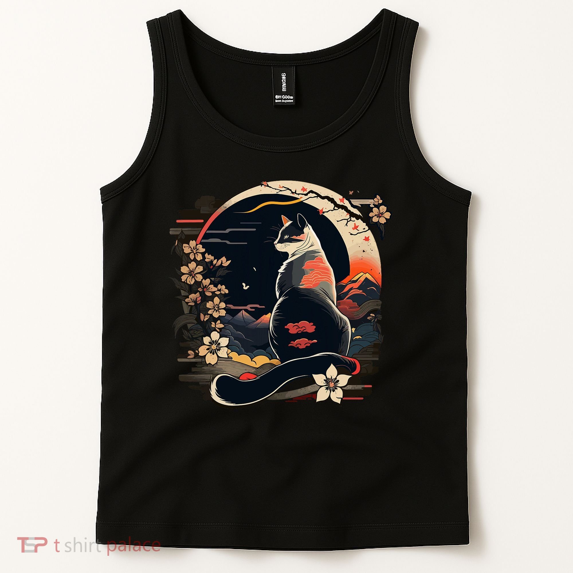 Kawaii Cat Anime Japanese Retro Funny Cat Tank Top