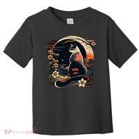 Kawaii Cat Anime Japanese Retro Funny Cat Toddler T-Shirt thumb 0